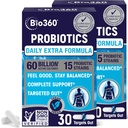 Extra Strength Probiotic for Digestive Health and Immune Support, 60 Billion CFU & 15 Strains, Gut Health Probiotics for Men and Women Unterstützt Okzial Constipation, Durchfall, Gas & Bloating, 60CT