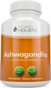 Purely Holistic Organic Ashwagandha 1300mg - 180 Vegan Kapseln - 650mg von Ashwaganda per Capsule - 3 Monate Versorgung - High Strength Ashwaganda Root Extract mit schwarzem Pfeffer