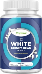 White Kidney Bean Extract Carb Blocker - White Kidney Beans Supplement for Metabolism Boost & Ease Kalorien von Starchy Food - Carb Control Supplements - 60 Count