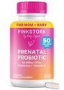 Pink Stork Pränatale Probiotika für Frauen - 50 Billion CFU, Vitamin B6, Präbiotika, Morgenkrankheit, Gut Microbiome, Prägnancy Probiotic, Immununterstützung, Schwangerschaft Must Haves - 30 Kapseln