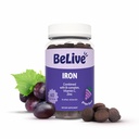 BeLive Iron Gummies - Multivitamin-Ergänzung mit Vitamin C, A, B & Zink, unterstützt Blutsauerstoff, Vegan Eisen-Ergänzungen für Frauen, Männer & Kinder für Wachstum und Entwicklung - Grape Flavor | 1-Pack