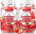 softbear Berberine mit Ceylon Cinnamon Gummis Organic Berberine HCL 1500mg für Stoffwechsel Immune Gesundheit Zuckerfreie Berberine Ergänzungen Erdbeer Flavored 120 Count
