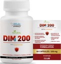 DIM Ergänzung für Frauen und Männer, DIM 200mg Oral Supplement Hormonal Balance, Hormon Balance für Frauen und Männer, Diindolylmethan Gluten Kostenlose vegetarische Twist Capsules (60 Caps - 2-Monats-Versorgung)