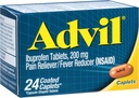 Advil Ibuprofen Coated Caplets Pain Reliever und Fever Reducer 200 Milligram 24Ct