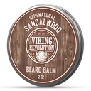 Viking Revolution Sandalwood Bart Balm - Bart Butter mit Argan Öl, Bart Weichmacher für Männer mit Jojoba Öl - Bart Moisturizer für Männer mit Bienenwachs - Bart Wachs für Männer (2oz, 1 Packung)