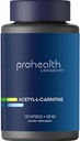 ProHealth Langlebigkeit Acetylcarnitin Gehirn & Herz Gesundheit Booster. Potent Antioxidans für kognitive Schutz- und Muskelpflege. Unterstützt jugendliche Zellenergie. 500 mg pro Servierung, 120 Portionen