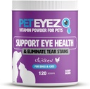 Pet Eyez Vitamin Powder for Pets - Unterstützt Augengesundheit & Reduces Tear Stain Buildup - 100% natürliche Lebensmittel Topper für Hunde & Katzen mit Superfood, Antioxidantien & Nährstoffe - Chicken Flavor - 120 Scoops