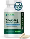 LaPura Advanced Probiotic - Premium Digestive Unterstützung für Gut & Immune Gesundheit, 60 Kapseln - 5.75 Billion CFU Probiotics einschließlich DE111 Strain (Bacillus subtilis) - Non-GMO, Gluten-Free, Made in USA