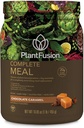 PlantFusion Complete Meal Replacement Shake - Pflanzenbasiertes Proteinpulver mit Superfoods, Greens & Probiotics - Vegan, Glutenfrei, Sojafrei, Non-Dairy, Kein Zucker, Non-GMO - Schokoladenkaramel 1 lb