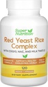 Super Nutrition Red Yeast Rice Complex mit Bio Red Yeast Rice, N-Acetyl Cystein, Coenzym Q10 und Milchdistelextrakt, 120 Veggie Capsules
