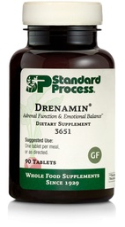 Standard Process Drenamin - Adrenal Function Supplement for Healthy Stress Response - Unterstützt gesunde Energieproduktion & Stoffwechsel - Glutenfrei, Non-Dairy & Non-Soy - 90 Tabletten (90 Portionen)