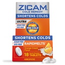 Zicam Ultra Cold Remedy Zinc Rapidmelts, Orange Cream Flavor, Homöopathic, Kalte Verkürzung Medizin, verkürzt Kalte Dauer, Sugar-Free, Dye-Free, 18 Count