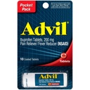 Advil Coated Tablets Pain Reliever und Fever Reducer, Ibuprofen 200mg, 4 x 10 Count Vial, Fast Pain Relief, Pocket Pack