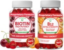 Lunakai Biotin und Vitamin B12 Gummis Bundle - Haarhaut und Nägel Wachstum Gummis mit Vitamin C und E - Non-GMO & Vegan Ergänzung für Energieunterstützung und Knochengesundheit - 30 Tage Versorgung
