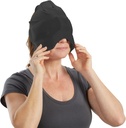 Aculief Ice Therapy Cap - Verstellbarer Baumwoll-Spandex Fit & Neck Cooling - Soft Cotton-Spandex Sleep Cap mit Augenmaske - Pack von 1, Schwarz