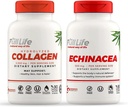 Full Life Hydrolyzed Collagen and Echinacea Capsules - Nahrungsergänzungsmittel - Bovine Collagen Pillen für Damen und Herren - Echinacea Purpurea Extract, Glutenfrei - 90 Veggie Kapseln