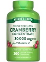 Nature's Truth Cranberry Konzentrat Pillen | Plus Vitamin C | 30.000mg | 200 Schnelle Veröffentlichung Kapseln | Non-GMO & Gluten Kostenlose Ergänzung