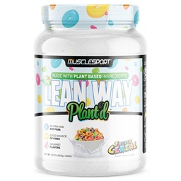 Musclesport Lean Way Plant Protein - Erbsenprotein und Brown Rice Protein Blend, mit Zusatz von CLA, MCT und L-Carnitin - 20 Portionen (Fruity Cereal)