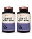 Live Conscious Lions Mane Mushroom Supplement Kapseln für Gehirnunterstützung w/Lion's Mane, Cordyceps, Reishi und Türkei Tail Mushrooms - Kognitive Memory Supplement für Gehirn (2-Pack)