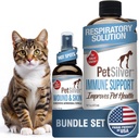 PetSilver - Immununterstützung (16 fl oz) und Wund & Skin Spray (4 fl oz) mit patentiertem Chelat Silber - Allergien, Sinus & Cough Treatment - Wund Care & Hot Spot Spray für Katzen und Hunde - Made in USA