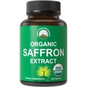Saffron Supplements - USDA Organic Saffron Extract Kapseln für Frauen, Männer und Kinder. mit Bio Prebiotic Fiber Statt Füllstoff. Rein und natürlich für Stimmung, Gehirn, Fokus, Cravings, PMS