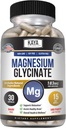 Kaya Naturals Magnesium Glycinate 183mg pro Caps, Chelat für maximale Absorption, Non-GMO, NO Gluten Dairy & Soy, unterstützt Muskel und Herzgesundheit 30 Count