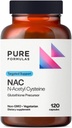 PureFormulas N-Acetyl-L-Cystein - NAC Supplement Capsules 900mg NAC, Antioxidant Glutathione Precursor - Detox + Workout Recovery und Immununterstützung - Non-GMO + Vegetarische Ergänzung -120 Kapseln