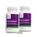 Terry Naturally Tri-Iodine - Aid Thyroid Gesundheit mit Kalium-Iodid & Natrium-Iodid - Aids Hormon Balance mit molekularem Jod von Kelp - Gehirn & Energie Unterstützung - 12.5mg, 180 Kapseln (Pack von 2)
