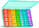 XL Large Weekly Pill Organizer 4 Mal am Tag, 7-Tag Pillen Boxen und Organizer AM PM, Big Compartments Pill Case, Monatliche Medikamente Organizer 28 Tage Spender für Fischöle