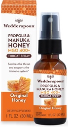 Wedderspoon Propolis und Manuka Honey Throat Spray, Original Honey, 1 Fl Oz (Pack von 1), Sore Throat Relief, natürliche Immununterstützung