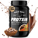 Black Magic Protein Powder - Whey, Egg und Casein Complex mit Enzymen & MCT Powder - Pre Workout und Post Workout - New Look- Famous Chocolate Peanut Butter Puffs - 24g Protein - 2 LB