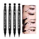 BINGBRUSH Doppelseitige flüssige Stamp Eyeliner Pen, Face Stamps Makeup Extrem schwarz wasserdichte Slim Gel Filz Spitze High Black Pigment Liquid Eyeliner & Seal (schwarz)