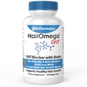 DrFormulas HairOmega DHT Blocker Biotin 5000 mcg Vitamine für Haarwachstumsergänzung | Haarausfall Pillen für Frauen und Männer, 30 Tage Versorgung