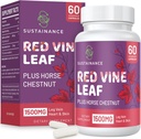 Rote Vine Blatt Extrakt 1400mg & Pferde Chestnut Extrakt 100mg Nahrung für Bein, Erz, Zirkulation, Herz, Haut (60 Kapseln)