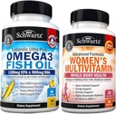 Täglich Multivitamin für Frauen Kapseln (1 Monat Versorgung) Plus Dreifache Stärke Omega 3 Fischöl Weichgele (2 Monate Versorgung)