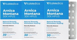 VitaMedica Arnica Montana Blister Pack 30X Tablets für Bruising Schmerz und Schwellung | Pflanzenbasierte Formel | Empfohlen von Plastic Surgeons | Natürliche Erholung Chirurgie oder Verletzung | 3 Pack | 45 Servierungen