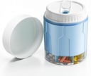 Große Pille Organizer, Tägliche Pillenspender Flaschen mit 7 großen Komponenten,Jumbo Pille Box, Pillen-Speicherbehälter für Vitamin, Fischöl, Medizin-Ergänzung, Easy Turn Lid mit Attached Label, Blau