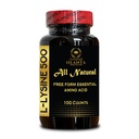 L-LYSINE 500 Aminosäure - Lysin-Ergänzung unterstützt gesunde Lip- und Mundgewebe, Non-GMO, keine Gluten, Immun + Knochengesundheitsunterstützung, Proteinsynthese - 1 Flasche 100 Zähler