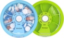 INVODA Wöchentliche Pille Organizer 7 Kompartment rotierende Pille Box für tägliche Medikamente & Vitamine - Tragbare Reise Pille Fall Fischöl Ergänzungen Vitamine Organizer (Green + Blau)