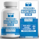 Life Strength Magnesium Kalium Complex Supplement - 90 Kapseln - Hohe Absorption Magnesium Unterstützung Vascular Health & Leg Cramp