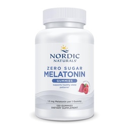 Nordic Naturals Zero Sugar Melatonin Gummies, Himbeeren - 120 Gummies - 1,5 mg Melatonin - Großer Geschmack - Erholsamer Schlaf, antioxidative Unterstützung - Nicht-GVO, Vegan - 120 Portionen