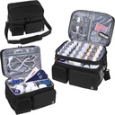 Double Layers Medizin Tasche mit insulated Compartment Pill Bottle Organizer mit abschließbarem Reißverschluss,Travel Medicine Organizer mit weichen Schulterriemen für Pillen Flaschen, medizinische Versorgung