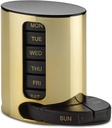 Daily Pill Organizer - (4 Mal pro Tag) Stapelbare Medikamente Reminder - Premium Weekly AM/PM Pille Box mit 7 täglichen stapelbaren Trays und Medizin Organizer für Vitamine, Fischöle und Ergänzungen, Gold
