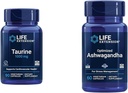 Lebensverlängerung Taurine 1000mg und Ashwagandha 60 Kapseln - Gehirn, Herz, Leber Gesundheit und Stress Management Supplement Bundle