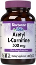Bluebonnet Nutrition Acetyl L-Carnitin, Transporte Fettsäuren, Boosts Cellular Energy, Soy & Glutenfrei, Kosher Certified, Vegan, 30 Gemüsekapseln, Weiß, 500mg