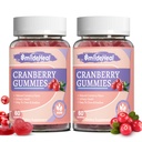 Cranberry Gummies 1000mg, Cranberry Ergänzungen für Frauen, mit D-Mannose 250mg, Womens Probiotic Gummies, Urinary Tract Health, Cranberry Flavor, NO GMOs, 60 Count (Pack von 2)