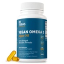 Dr. Tobias Vegan Omega 3 Supplement, 1400mg Algae Öl, 420mg DHA, und 210mg EPA per Servieren, Non-GMO, Glutenfrei, Carrageenan-frei, 60 Kapseln, 30 Servietten