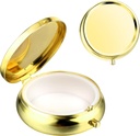 Sibba Tragbare Medizin Pille Case, Reisen Multi-Functional Feuchtigkeit Proof Pille Box für Geldbörse & Tasche, Süße Metall Medizin Pille Organizer Box für Vitamine, Fischöl & Nahrungsergänzungsmittel (Gold)