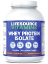LifeSource Vitamine 6 lb - US Dairy Cows Gras Fed Whey Protein Isolate - Double Chocolate Fudge gesüßt w/Stevia