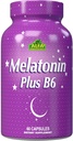 ALFA VITAMINS Melatonin Plus B-6 Ergänzung mit 5MG Sleep Cycle Regulator - Herz-Kreislauf-Gesundheit - Immunsystem - 60 Kapseln